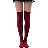 MK MEIKAN Women's Over Knee High Socks, Tube Dresses Fashion Cotton Thigh High Socks Stockings Cosplay Socks