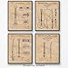 Original Gibson Guitar Patent Art Poster Prints - Set of 4 8x10 Unframed Vintage Style Pictures - Great Wall Art Decor Stringed Musical Instrument Gifts for Guitarists, Music Fans, Man Cave, Garage