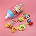 YeahiBaby 9pcs Baby's First Rattle and Teether Toy with Giant Milk Bottle Grasp Christmas Gift Toy (Random Color)