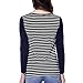 Chulianyouhuo Women's long sleeves stripes obstetric care tops breastfeeding t-shirts (M, Navy Blue)