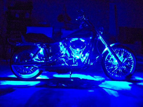 NBWDY 10Pcs Led Light Kits Multi-Color Wireless Remote Control Motorcycle Atmosphere Lamp RGB Flexible Strips Ground Effect Light for Motorcycle