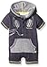 Calvin Klein Baby-Boys Single Dyed Baby French Terry Hooded Knit Romper