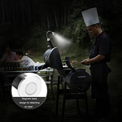 Eletorot Barbecue Grill Light with Magnetic Base,Super-Bright LED BBQ Light-360 Degree Flexible Gooseneck, Super Grill Lights for Any Gas/Charcoal/Electric Grill(2 Pack, 6 Pcs AAA Batteries Included) - Thumbnail 4