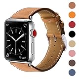 Marge Plus Compatible with Apple Watch Band 42mm 44mm, Genuine Leather Replacement Band Compatible with Apple Watch Series 5 4 (44mm) Series 3 2 1 (42mm) Sport and Edition, Brown