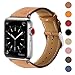Marge Plus Compatible with Apple Watch Band 42mm 44mm, Genuine Leather Replacement Band Compatible with Apple Watch Series 5 4 (44mm) Series 3 2 1 (42mm) Sport and Edition, Brown primary
