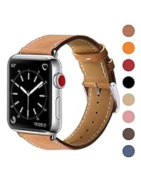 Banda compatible con Apple Watch, 42mm Marge Plus, correa de cuero genuino para reloj con cierre de metal inoxidable compatible con Apple Watch Series 3 Series 2 Series 1 Sport y Edition, 42 mm
