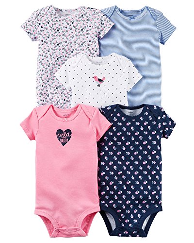 Carter s baby girls 5 pc multi-pack bodysuits 126g330, …