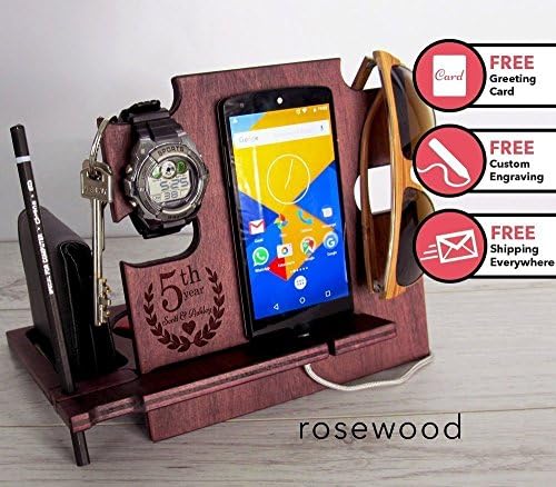 Anniversary Gift, Docking Station, Gift for Boyfriend, Gift for Men, 15th, 25th, 5th, Husband Anniversary, Charging Station, Gift for Husband, Personalized Gift