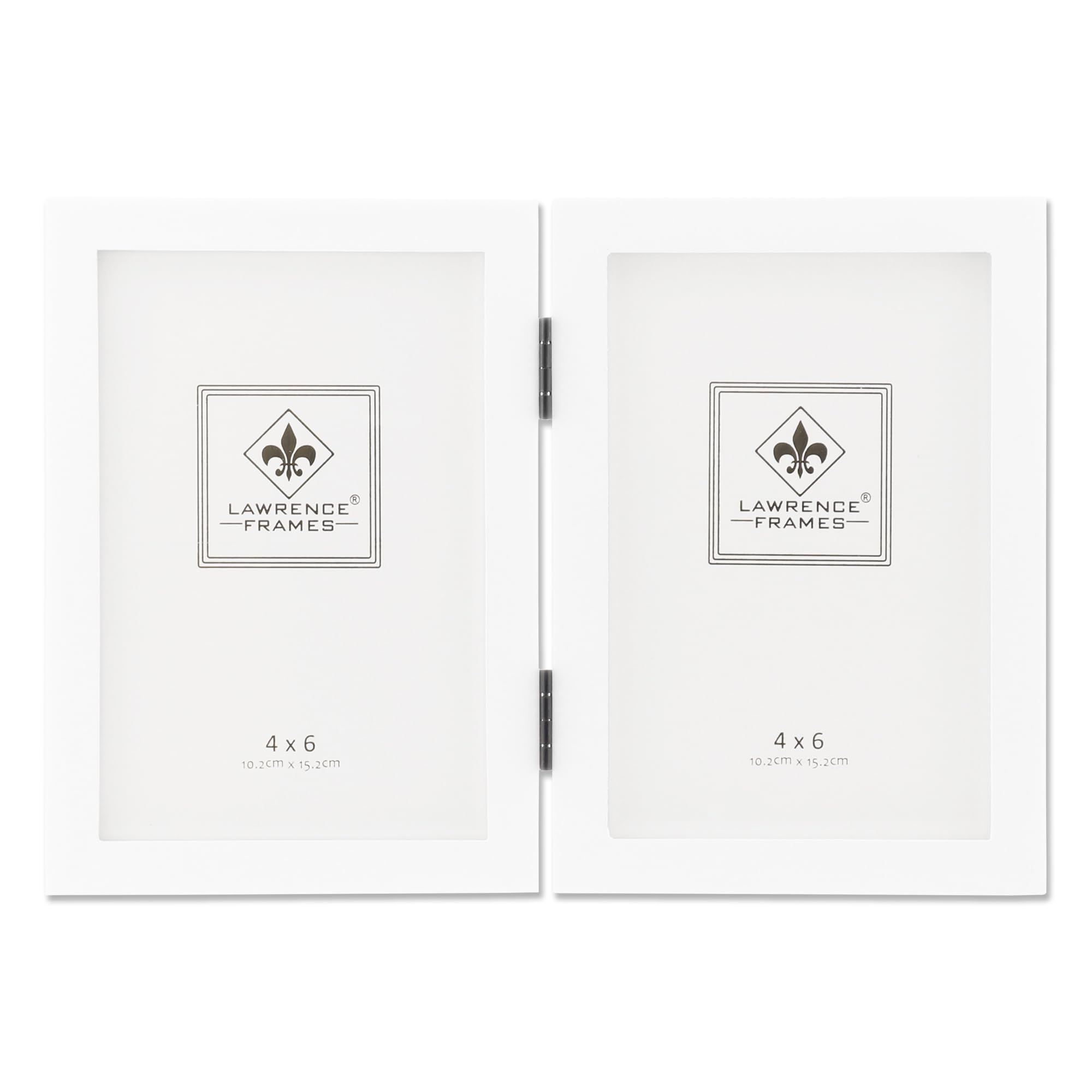 Lawrence Frames Hinged Double White Wood Picture Frame, Gallery Collection, 4 by 6-Inch — image 1