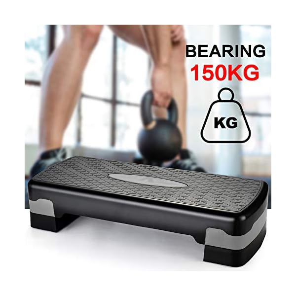 TOGEDI Aerobic Step ABS Steppers Board Step Bench 2 Level Height Adjustable Training Step Fitness Stepper for Home Gym…