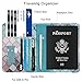WALNEW Passport Holder for Travel, RFID Passport Cover Wallet for Women Men, PU Leather Passport Book Card Holder Case with Pen, Travelling Essentials for Flying