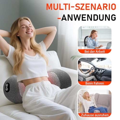 3 in 1 Back Massager, 135° Golden Curvature, Spinal Traction Therapeutic Heat & Vibration Massage, Therapeutic Heat Vibration, Relieve Sciatica, Back Pain