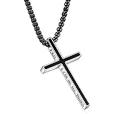 Rnivida Philippians 4:13 Cross Pendant Necklace, I CAN DO ALL THINGS Bible Verse Stainless Steel Necklace Confirmation Jewelry Gifts