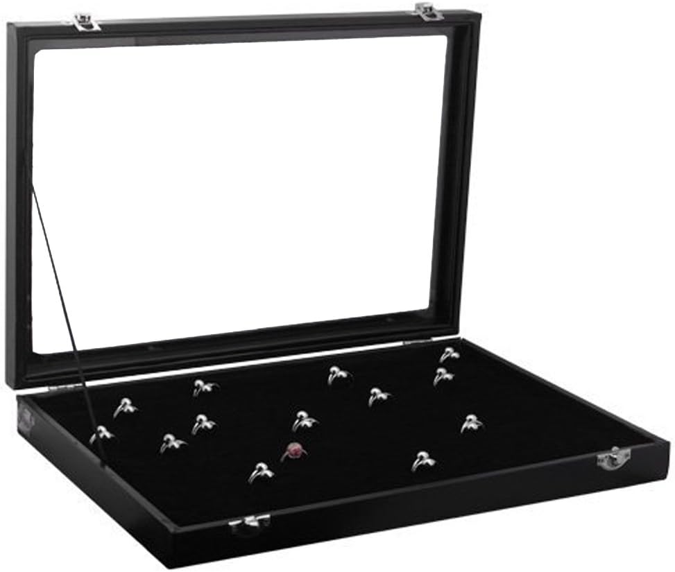 Jewellery 100 Rings Display Showcase Holder Box Tray