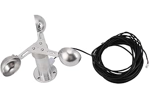 Wind Tempo Sensor, 0-3.8V Aluminium Alloy Anemometer for Weather Station to Wind Measuring Three Cups Wind Measuring Detector
