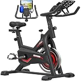 GOFLYSHINE Exercise Bike, Stationary Indoor Cycling Bike for Home，Cardio Workout Bike with Mount &amp; LCD Monitor, Silent Belt Drive (black)
