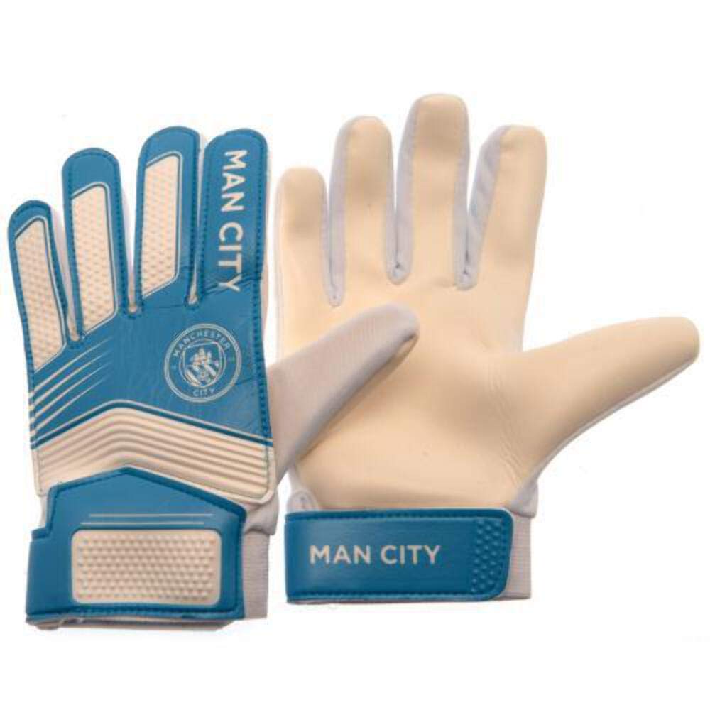 Manchester City Man Fc Goalkeeper Goalie Gloves Yths Kids Boys 10-12 Yrs