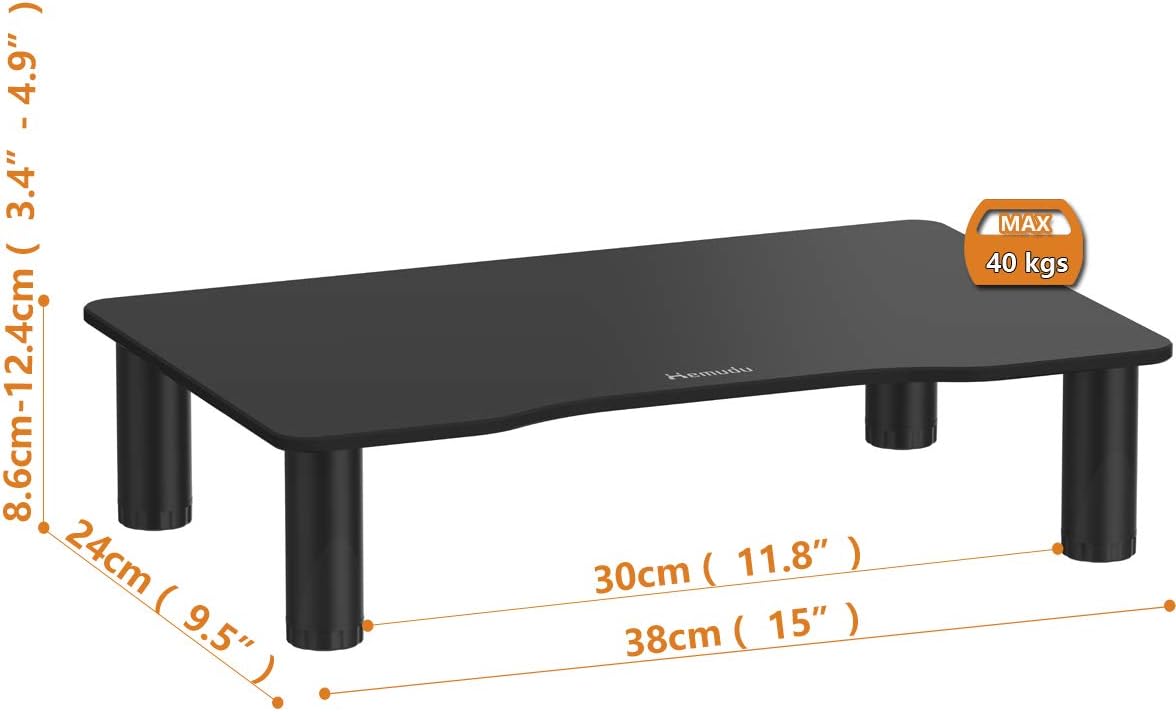 Hemudu Computer Monitor Stand Riser with Height Adjustable Multi Media Desktop Stand for Computers Laptops & TVs, black HD01B-002P - Image 4