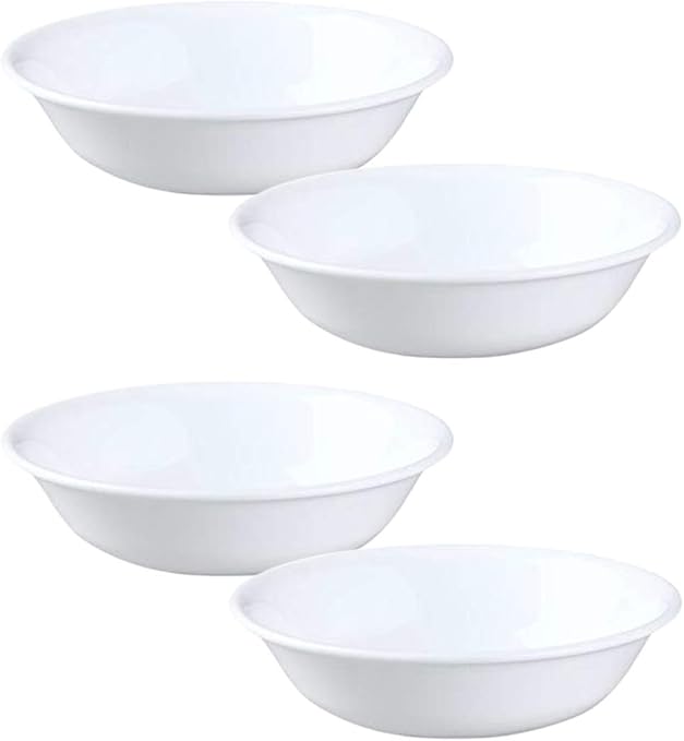 Buy Corelle Winter Frost White Glass Cereal Soup Bowl Pack of 4, 500ML
