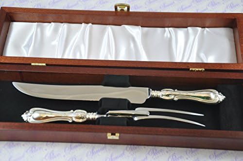 New Sterling Silver Albert Pattern 2 Piece Carving Set Cased Made In Sheffield England 2016