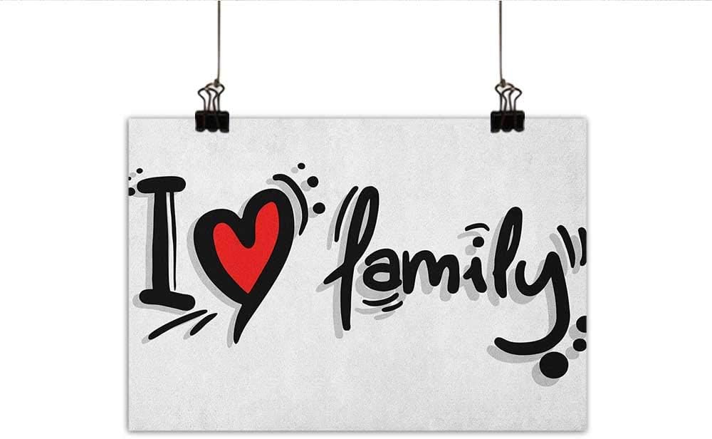 Amazon Com Family Simulation Oil Painting I Heart Family Stylized