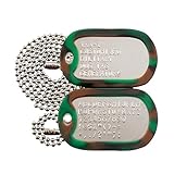 Customized Military Dog Tags - Tag-Z - 42 Silencer Colors to choose from! - Woodland Camo (Green, Black & Brown Camo)