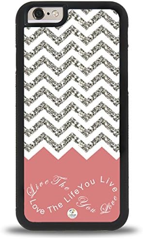 iZERCASE i7rPlus008BAA iPhone 7 Plus Case [Chevron Pattern Coral Live the Life] [Perfect Fit ] for Apple iPhone 7 Plus - Black