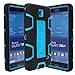 E LV T230 High Impact Resistant Full-body Protection Hybrid Armor Defender Case with Convertible Built in Stand for Samsung Galaxy Tab 4 - Black/Turquoise