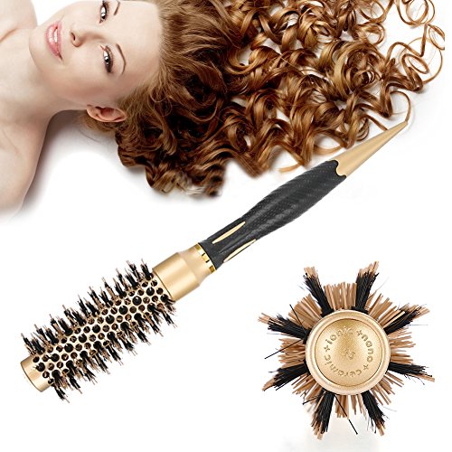Anti-Static Hair Comb, Hairbrush With Wild Boar Bristles And Soft Nylon Bristles, Detangling Hairbrush With Germanium For Fine, Shiny, Silky Hair, Combing Brush For Hair Styling(A1813-53)