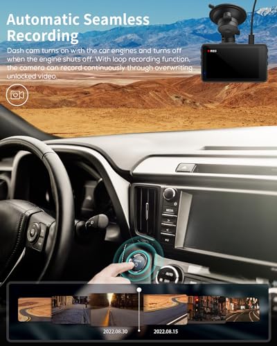 iZEEKER 2.5K Dash Cam, 1440P QHD Car Camera with Free 32GB Card, 3" IPS Display, Night Vision, WDR, 170°Wide Angle, Loop Recording, G-Sensor Emergency Recording, 24H Parking Mode, Type C