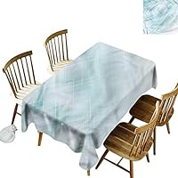 Sillgt Waterproof Table Cover Aqua Abstract Rhombus Geometric High-end Durable Creative Home 60" W x 120" L