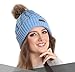 Brook + Bay Faux Fur Pom Pom Beanie - Stay Warm & Stylish - Thick, Soft & Chunky Cable Knit Beanie Hats for Women & Men - Serious Beanies for Serious Style