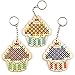 Baker Ross Cupcake Wooden Cross Stitch Keyring Kits Perfect for Children's Arts, Crafts and Decorating for Boys and Girls (Pack of 5)