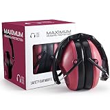 Pro For Sho 34dB Shooting Ear Protection - Special Designed Ear Muffs Lighter Weight & Maximum Hearing Protection - Standard Size, Poppy Red