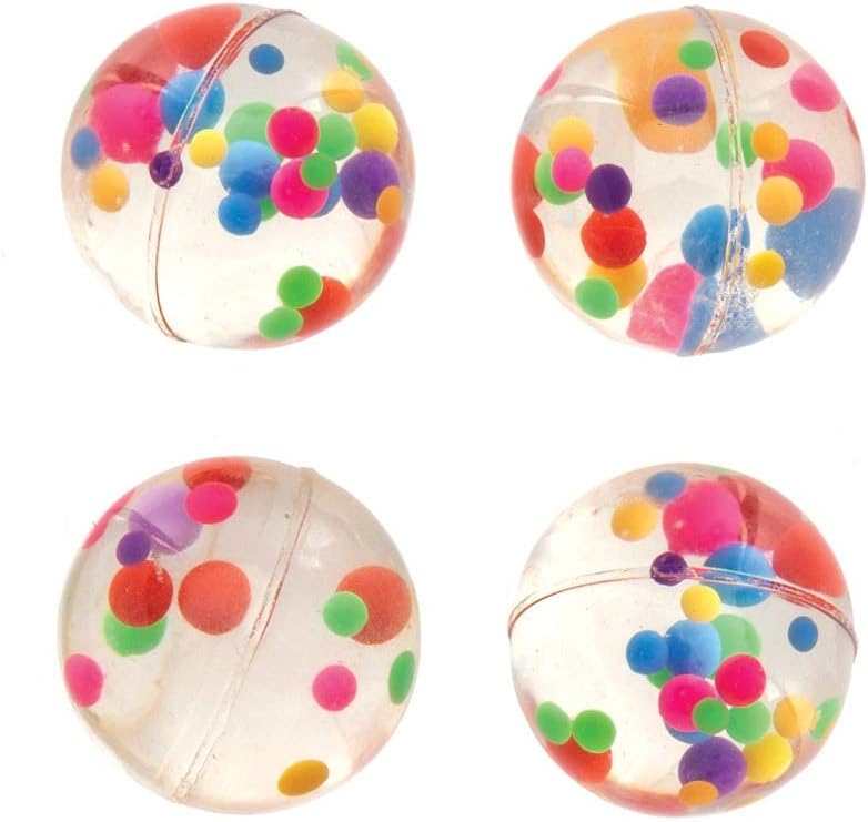 Pelotas de goma con cuentas multicolor Pack de 6 Bolas de goma para ni/&ntilde;os con cuentas multicolor para bolsas sorpresa en fiestas o para jugar en el recreo Baker Ross