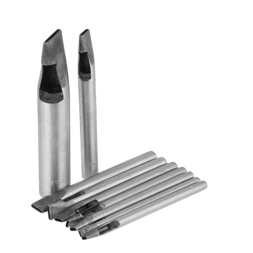 Tomotato Leather Hollow Punch, 9 Pcs Leather Hollow Punch Oval Hole Puncher Carbon Steel Leather Hole Punch Oval Leather Punch Set Oval Shape Hole Punch Kit for Watch Strap Canvass Belt 2mm