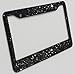 Carfond 7 Row Pure Handmade Waterproof Bling Bling Rhinestones Aluminium Metal License Plate Frame with 2 Holes Bonus Matching Screws Caps (Black)