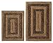 Cotton Craft Bath Rug Set, Tweed Race Track Pattern, Cotton, Beige Brown (2 Piece)