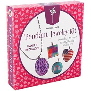 Pinwheel Crafts Jewelry Making Kit For Girls Jewelry Craft Kit Custom Glass Pendant Necklace Set For Kids Or Teen Girl Gifts Make 8 Necklaces With