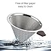 Premium Stainless Steel Coffee Filter, Paissite Reusable Pour Over Coffee Dripper Cone With Non-slip Cup Stand and Brush, Paperless. Honeycomb Design