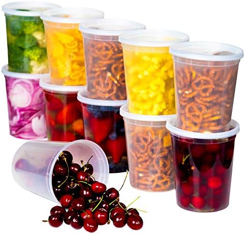 Safeware 32oz [24 Sets] Deli Plastic Food Storage Containers