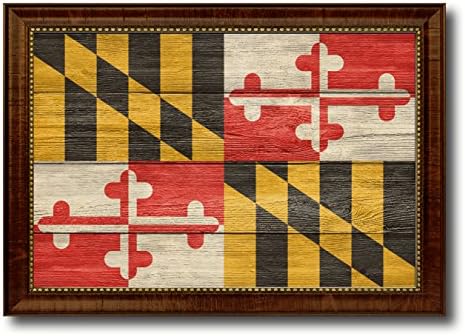 Maryland State Textured Flag Art Canvas Print Gift Ideas office Wall Home Decor Livingroom Vintage Interior Design Picture Frame