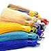 Makhry 8pcs 16cm/6.28 inches Cute Chunky Tassels Soft Elegant Handmade Silky Floss Tassels with 2.75 Inch Cord Loop and Chinese Knot for Woman Earrings, Jewelry Making, Souvenir, (multi)