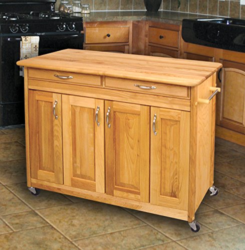 Catskill Craftsmen Butcher Block Island with Raised Panel Doors