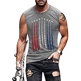 4th of July American Flag Patriotic Tank Top Shirts Mens Air Force Flyover Muscle Sleeveless Graphic Gym Workout Shirt