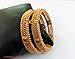 New Ethnic Style Gold Tone Antique 2 Pc Open Screw Bangles Indian Bollywood Jewelry