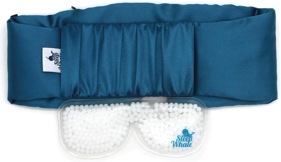 Sleep Whale Premium Comfort Sleep Mask - Luxury Design - Elastic Eye Mask Strap for Comfortable Sleeping - with Lightweight Cooling Gel Insert Pack: Health & Personal Care