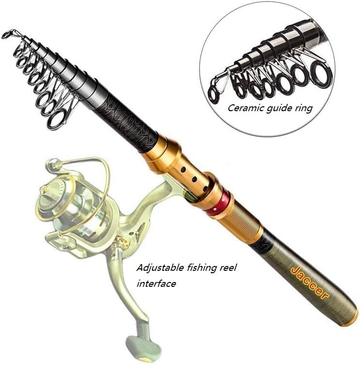 Jaccer Fishing Rod Telescopic Fishing sea Rod Short Paragraph Carbon Material sea Otter Throwing Fishing Rod 2.1m/2.4m/2.7 m/3.0m (2.7m)