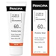 PRINCIPIA, Protetor Solar Facial FPS 60, 16,5% Mix de Filtros UV + 5% Niacinamida FPS 60 PS-01 com 40ml