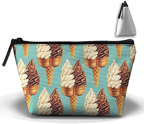 Trapezoid Cosmetic Bags Brush Pouch Double Cone Ice Cream Makeup Bag Zipper Wallet Hangbag
